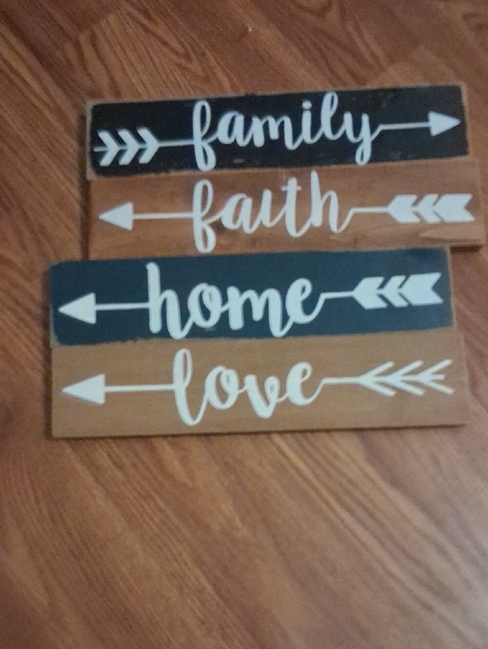 Rustic Script Wall Sign Set - Black & Brown - Picture 5 of 6